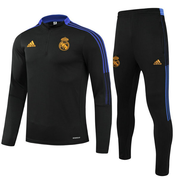 moda tuta sportiva real madrid completo 2021 2022 nero bambino