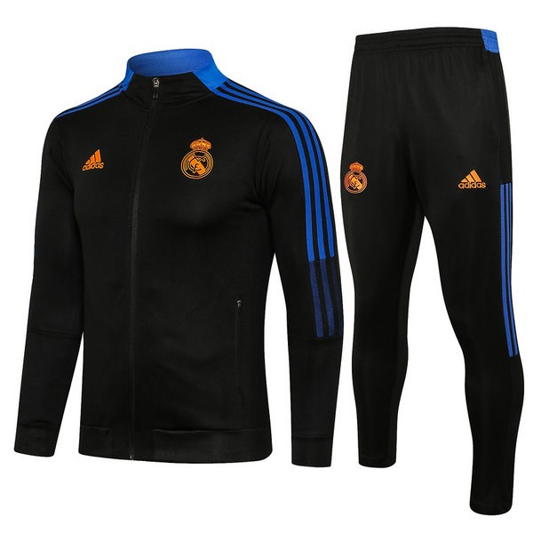 moda tuta sportiva real madrid completo 21 22 nero uomo