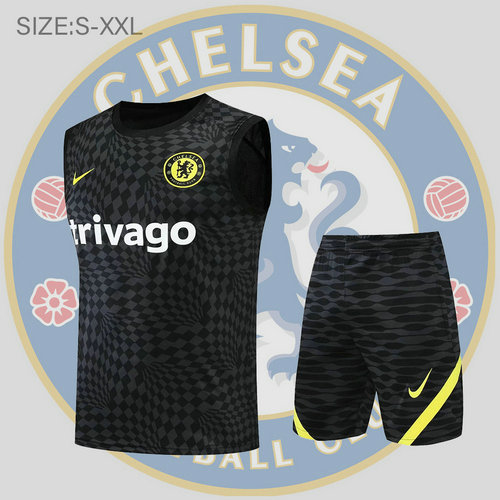 pantaloncini + canotta chelsea 2022-2023 striscia nera uomo