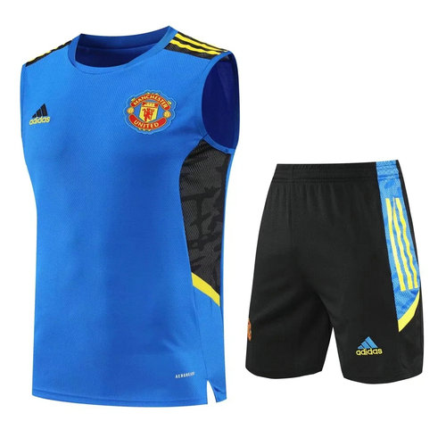 pantaloncini + canotta manchester united 2022-2023 blu uomo