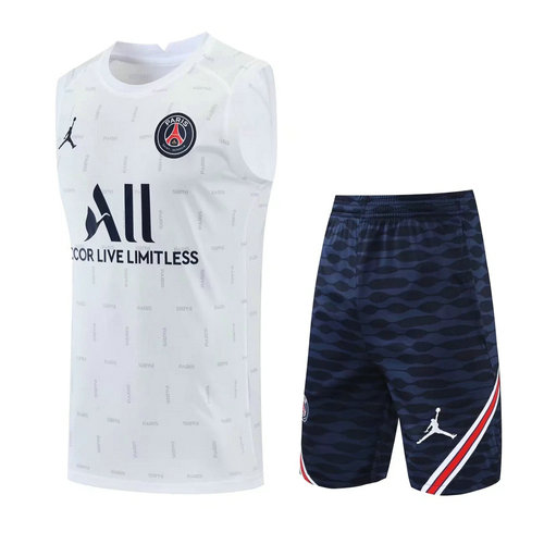 pantaloncini + canotta paris saint germain 2022-2023 bianco uomo