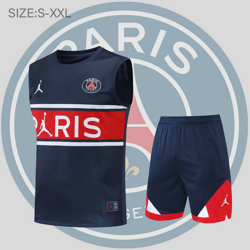 pantaloncini + canotta paris saint germain 2022-2023 blu scuro e rosso uomo