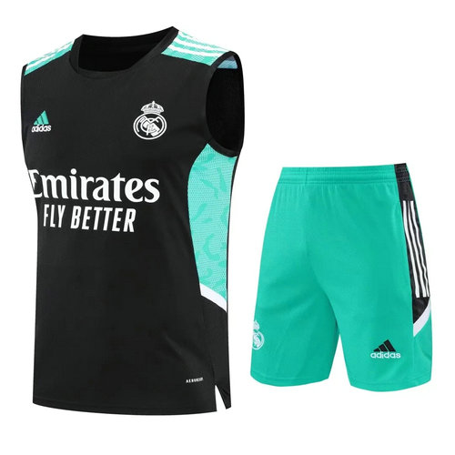 pantaloncini + canotta real madrid 2022-2023 nero uomo