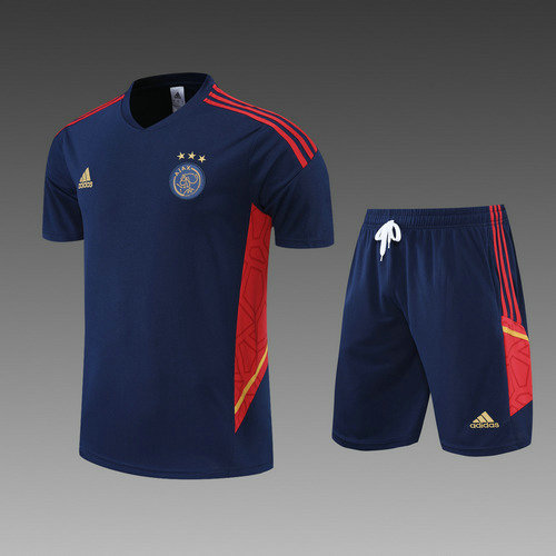 pantaloncini + maniche corte ajax 2022-2023 blu reale uomo