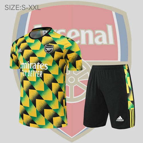 pantaloncini + maniche corte arsenal 2022-2023 giallo mimetico uomo