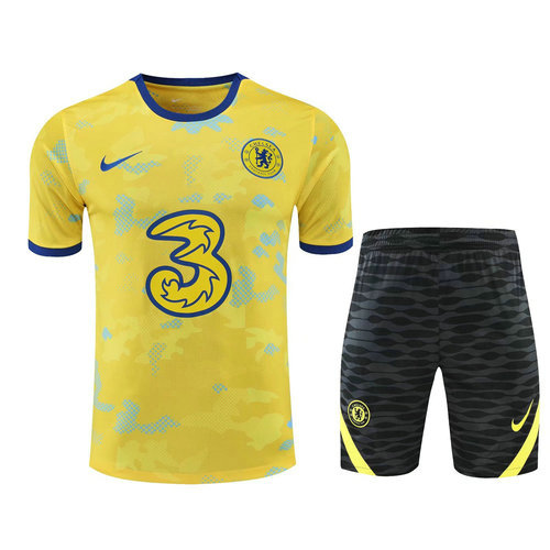 pantaloncini + maniche corte chelsea 2022-2023 giallo uomo