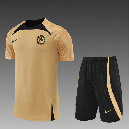 pantaloncini + maniche corte chelsea 2022-2023 oro uomo