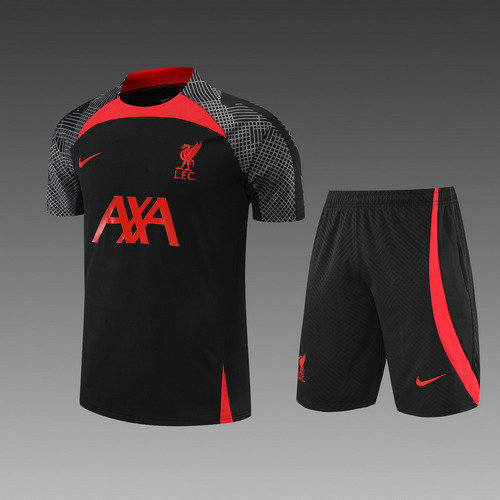 pantaloncini + maniche corte liverpool 2022-2023 rosso nero uomo