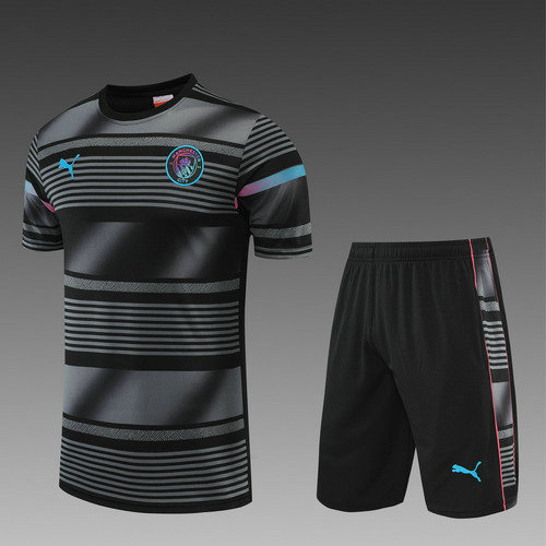 pantaloncini + maniche corte manchester city 2022-2023 nero uomo