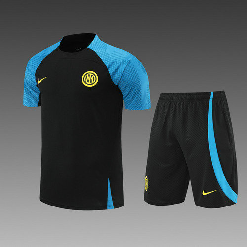 pantaloncini + maniche corte milan 2022-2023 nero blu uomo