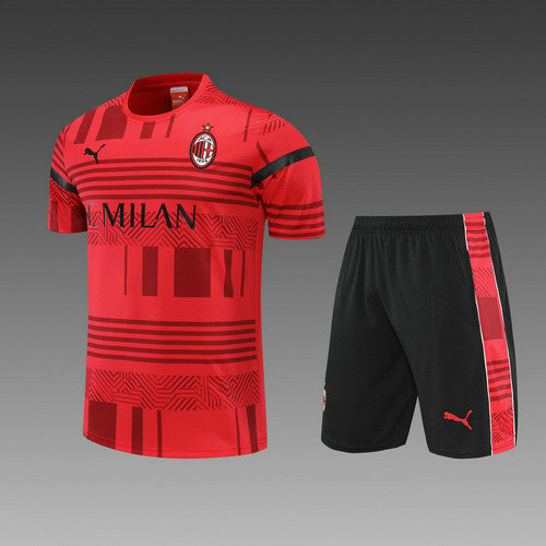 pantaloncini + maniche corte milan 2022-2023 rosso uomo