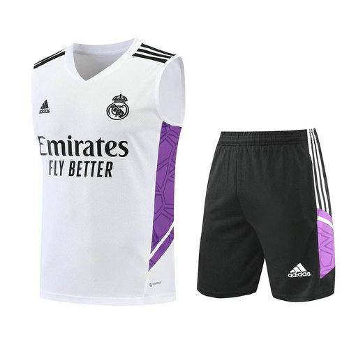 pantaloni + gilet real madrid bianco 2022-2023 uomo