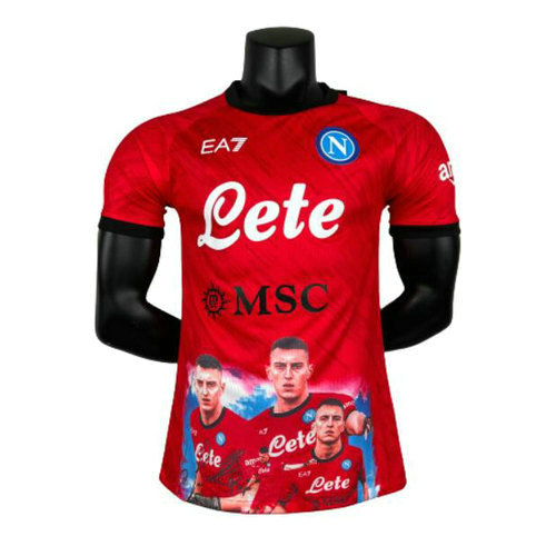 player version rosso maglia napoli 2023-2024 uomo