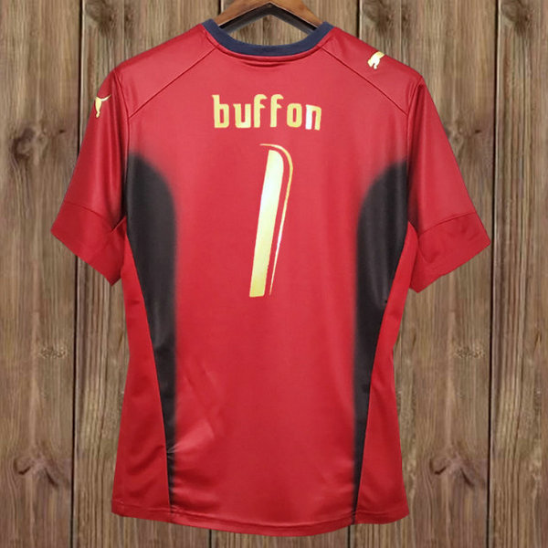 portiere maglia buffon 1 italia 2007 rosso uomo