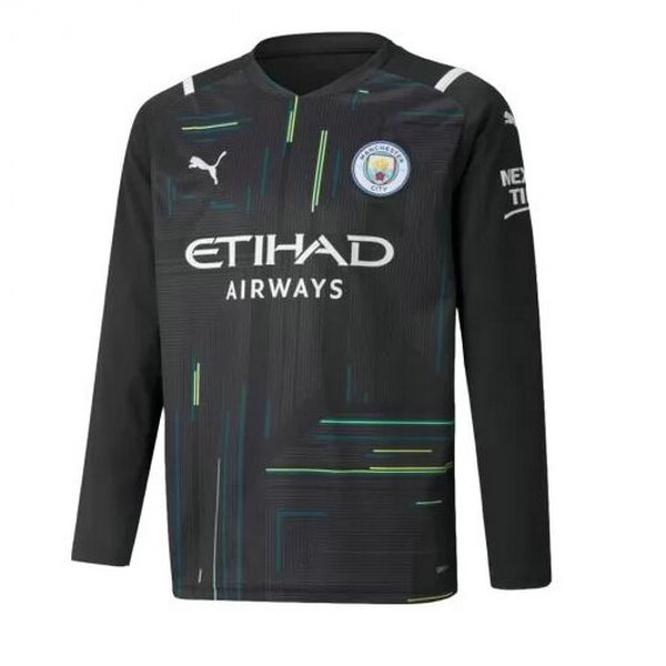 portiere maglia manchester city manica lunga 2021-22 nero uomo