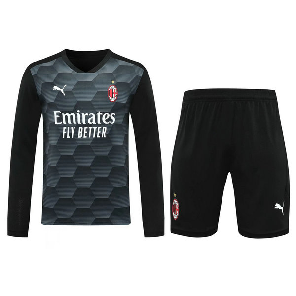 portiere maglie+pantaloncini ac milan manica lunga 2021 nero uomo