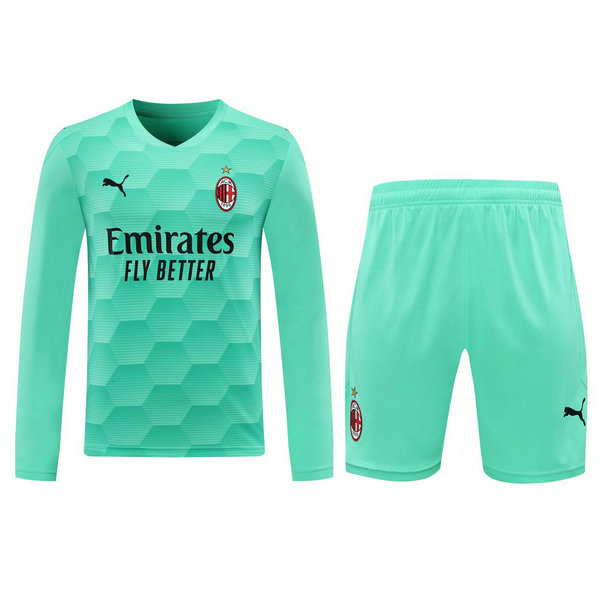 portiere maglie+pantaloncini ac milan manica lunga 2021 verde uomo