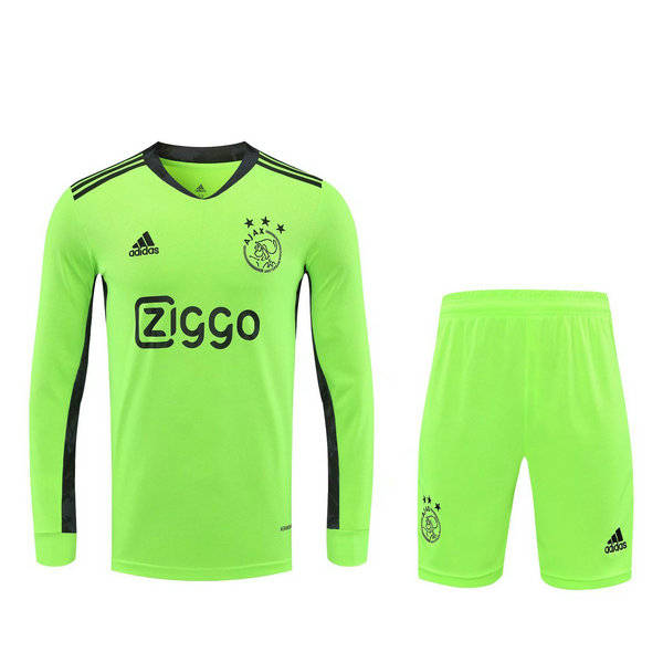 portiere maglie+pantaloncini ajax manica lunga 2021 verde uomo