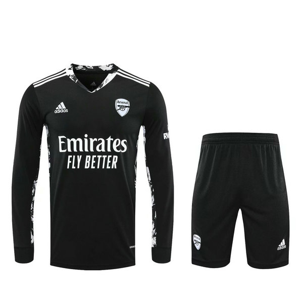 portiere maglie+pantaloncini arsenal manica lunga 2021 nero uomo