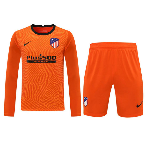 portiere maglie+pantaloncini atlético madrid manica lunga 2021 arancione uomo