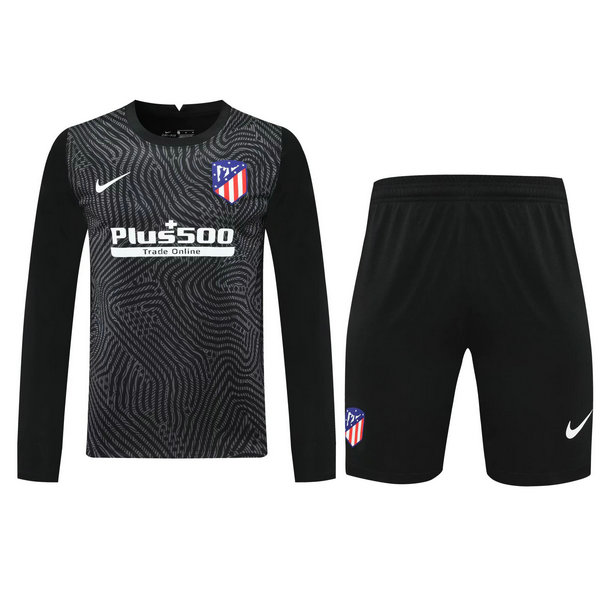 portiere maglie+pantaloncini atlético madrid manica lunga 2021 nero uomo