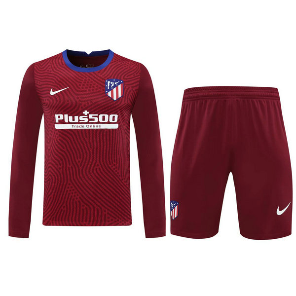 portiere maglie+pantaloncini atlético madrid manica lunga 2021 rosso uomo