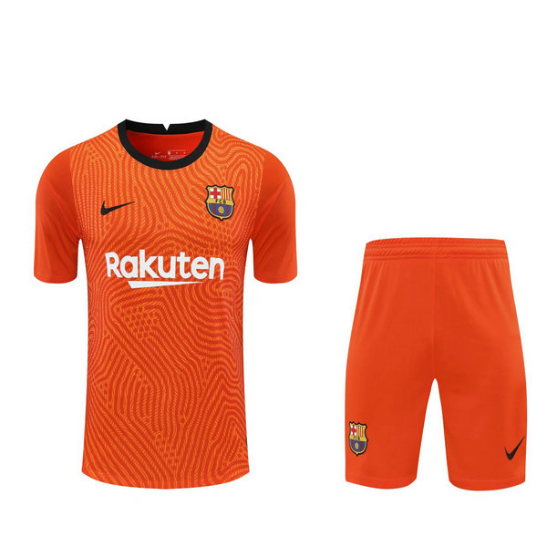 portiere maglie+pantaloncini barcellona 2021 arancione uomo