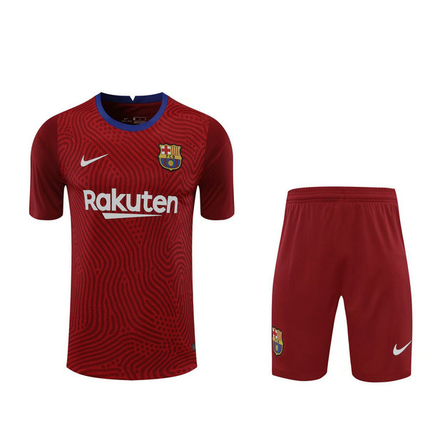 portiere maglie+pantaloncini barcellona 2021 rosso uomo