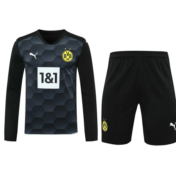 portiere maglie+pantaloncini borussia dortmund manica lunga 2021 nero uomo