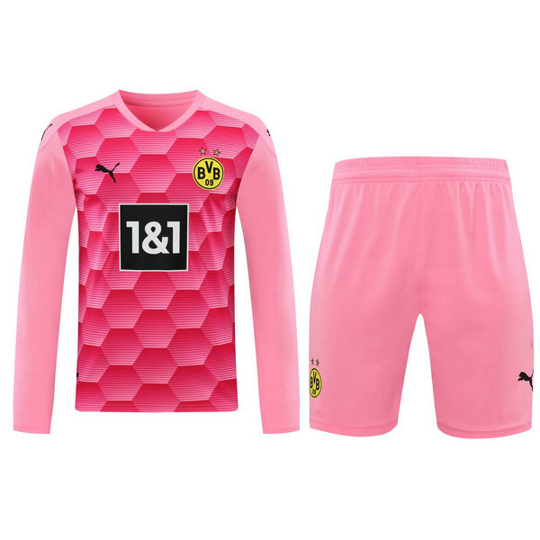 portiere maglie+pantaloncini borussia dortmund manica lunga 2021 rosa uomo