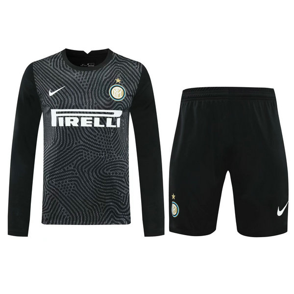 portiere maglie+pantaloncini inter manica lunga 2021 nero uomo