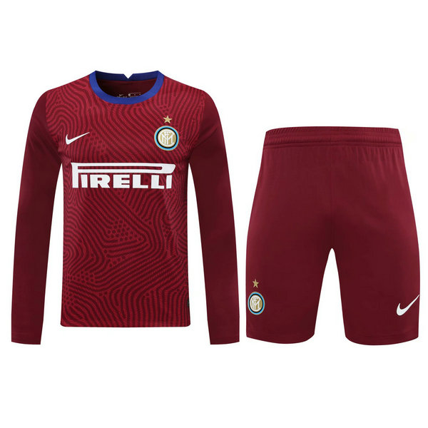 portiere maglie+pantaloncini inter manica lunga 2021 rosso uomo