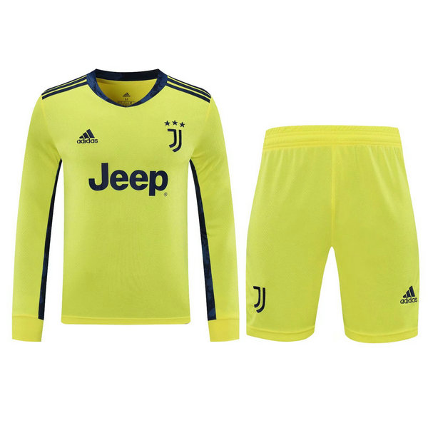 portiere maglie+pantaloncini juventus manica lunga 2021 giallo uomo