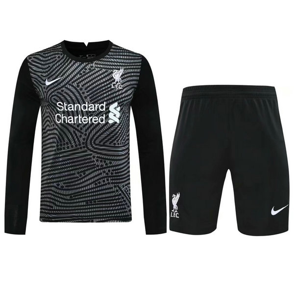 portiere maglie+pantaloncini liverpool manica lunga 2021 nero uomo