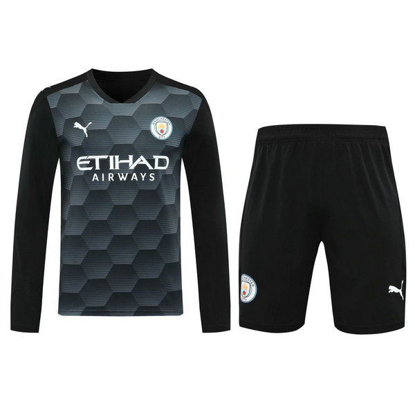 portiere maglie+pantaloncini manchester city manica lunga 2021 nero uomo