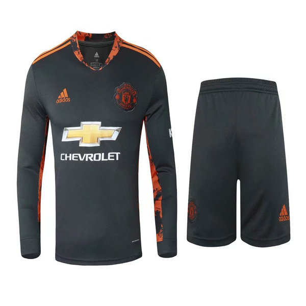 portiere maglie+pantaloncini manchester united manica lunga 2021 nero uomo