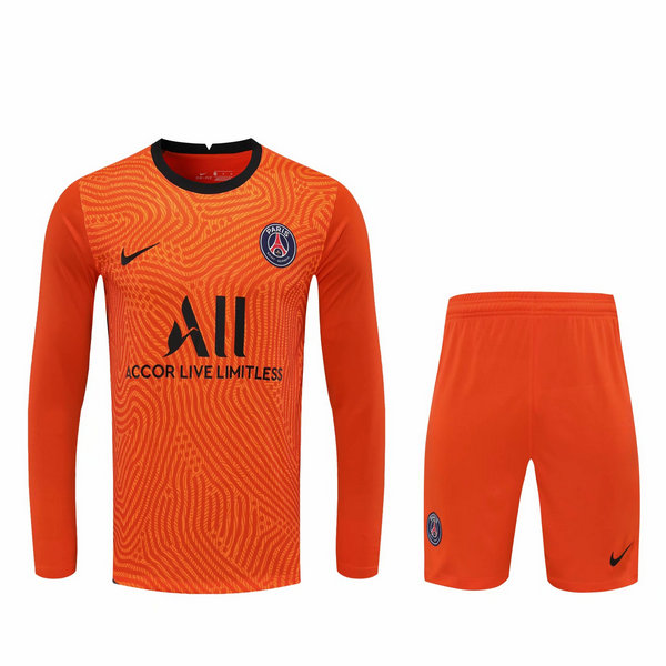 portiere maglie+pantaloncini psg manica lunga 2021 arancione uomo