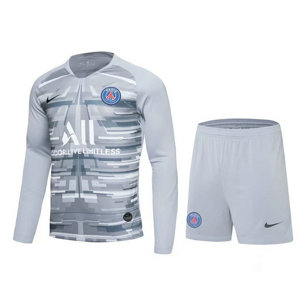 portiere maglie+pantaloncini psg manica lunga 2021 grigio uomo