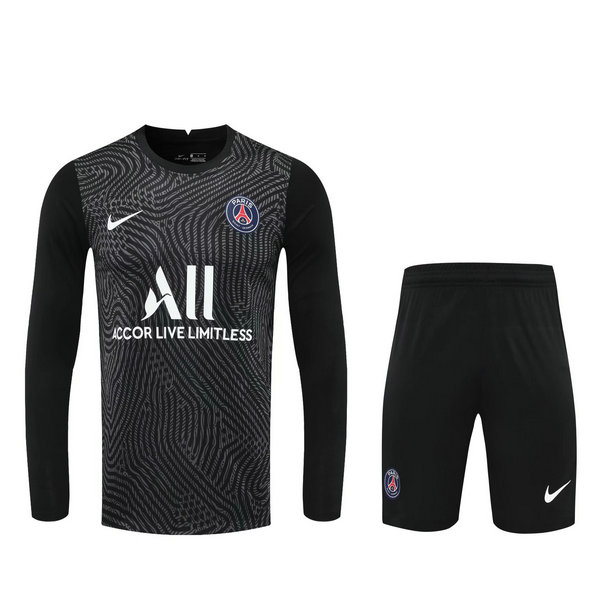 portiere maglie+pantaloncini psg manica lunga 2021 nero uomo