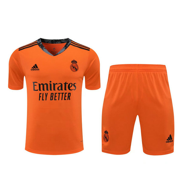 portiere maglie+pantaloncini real madrid 2021 arancione uomo