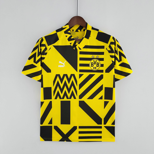 pre-match maglia borussia dortmund giallo nero 2022-2023 uomo