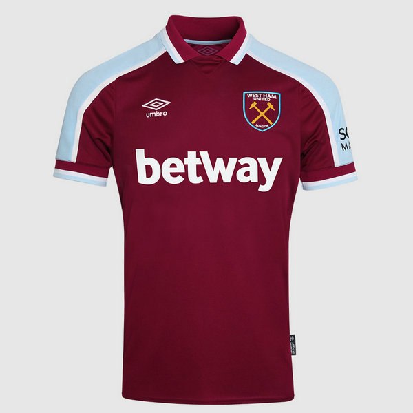 prima divisa maglia west ham 2021 2022 rosso uomo