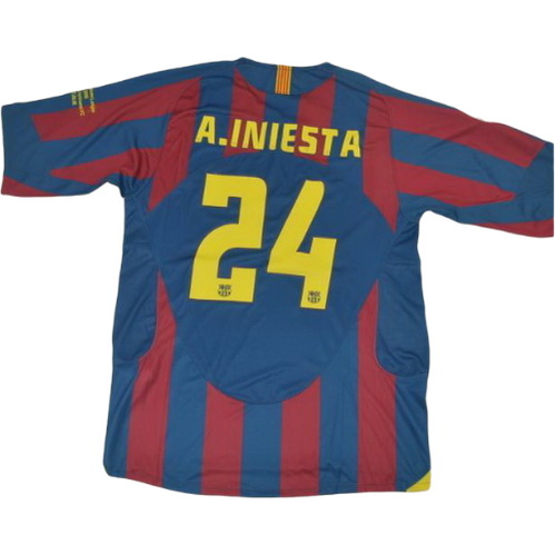 prima maglia a.iniesta 24 barcellona 2005-2006 rosso blu uomo