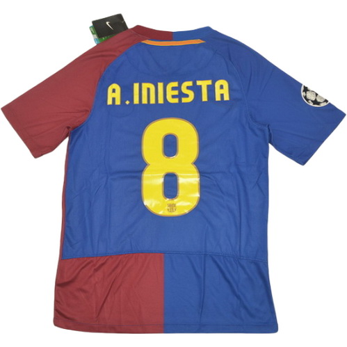 prima maglia a.iniesta 8 barcellona 2008-2009 rosso blu uomo