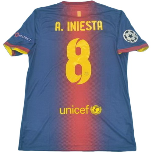 prima maglia a.iniesta 8 barcellona lfp 2012-2013 rosso blu uomo