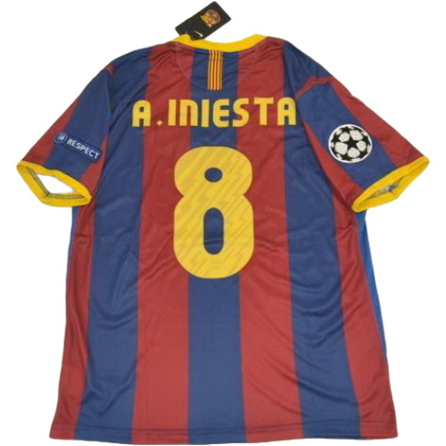 prima maglia a.iniesta 8 barcellona ucl 2010-2011 rosso blu uomo