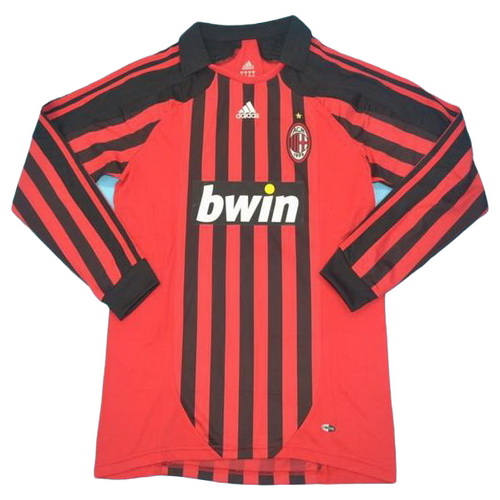 prima maglia ac milan manica lunga 2007-2008 rosso uomo