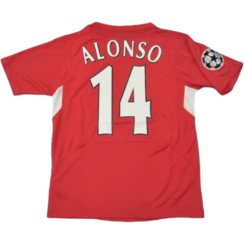 prima maglia alonso 14 liverpool 2004-2005 rosso uomo