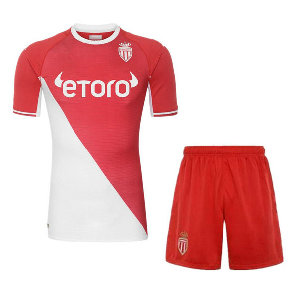 prima maglia as monaco 2021 2022 rosso bianco bambino