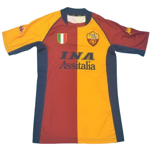 prima maglia as roma 2001-2002 rosso giallo uomo